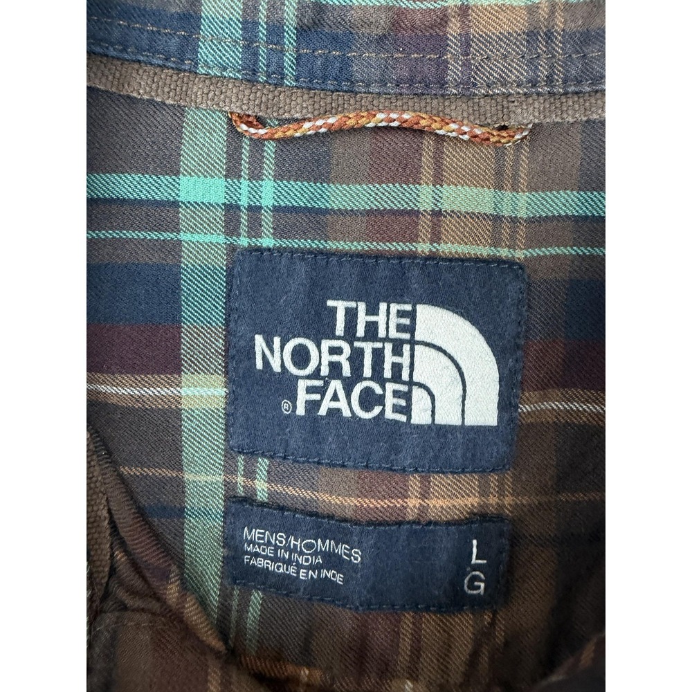 The North Face Shirt Mens Large Brown Plaid Long Sleeve Button Casual Outdoor - Picture 3 of 8